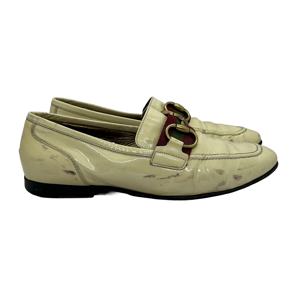 Gucci Horsebit White Loafers