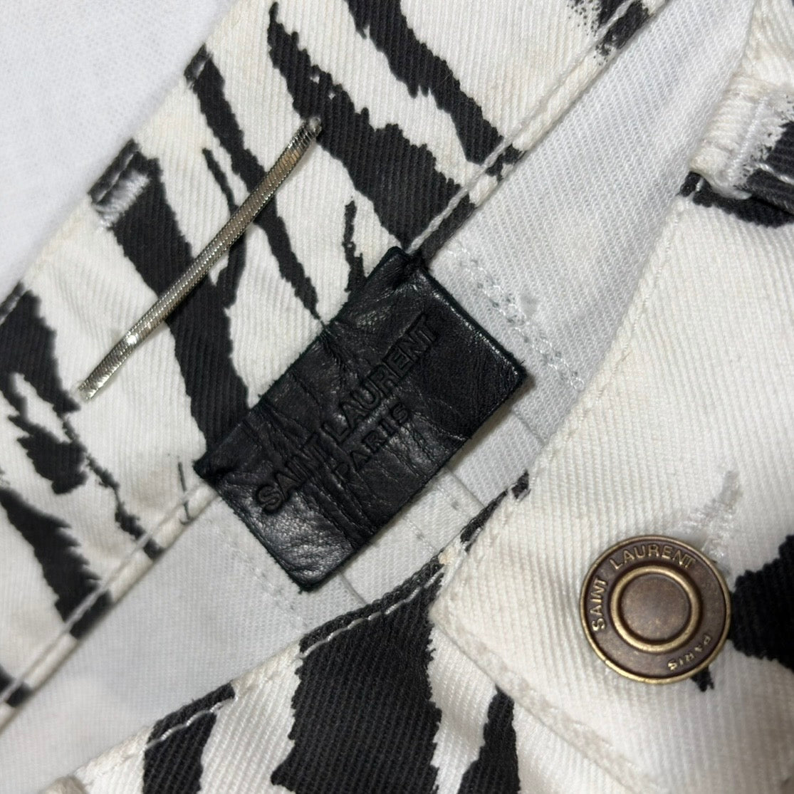Saint Laurent Paris Hedi Slimane SS14 Tiger/Zebra Print Runway Sample Jeans