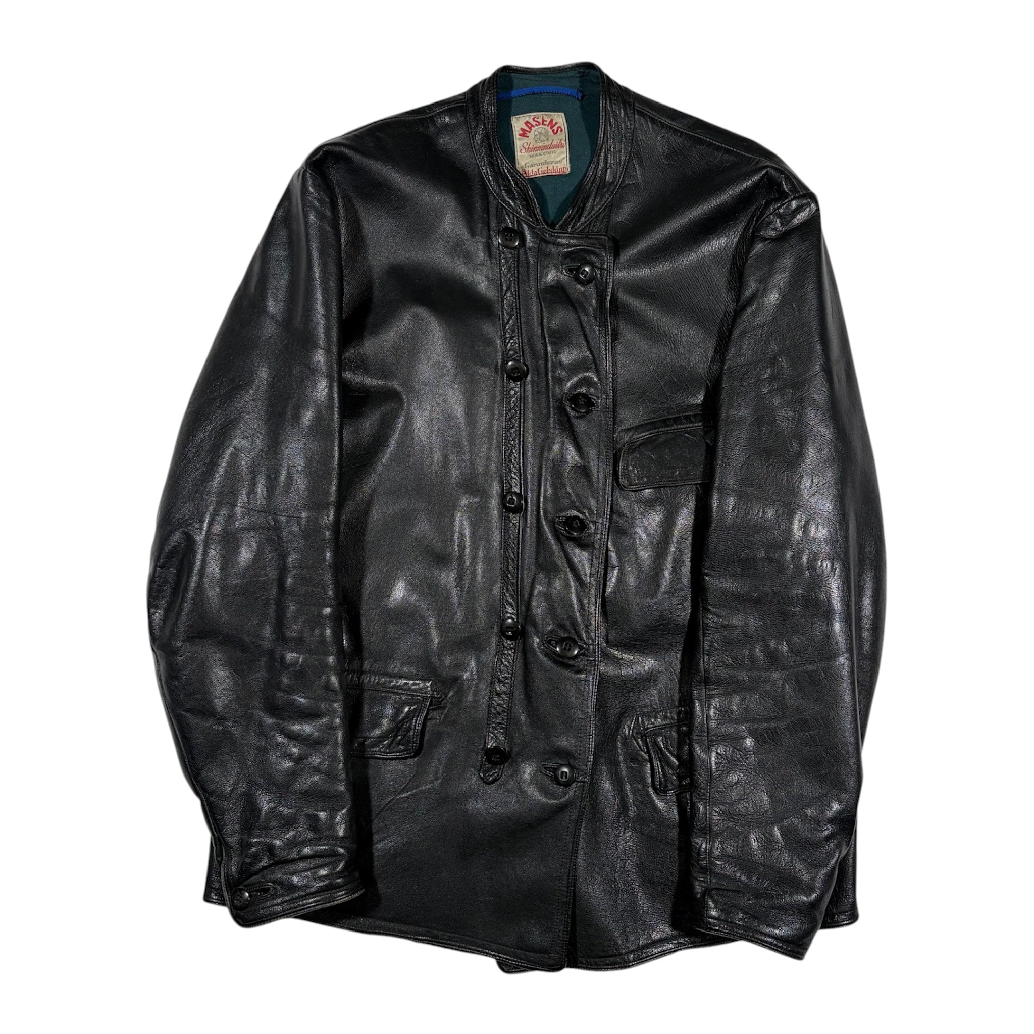 Vintage 30s–40s Masens Skinnindustri Goatskin Leather Jacket