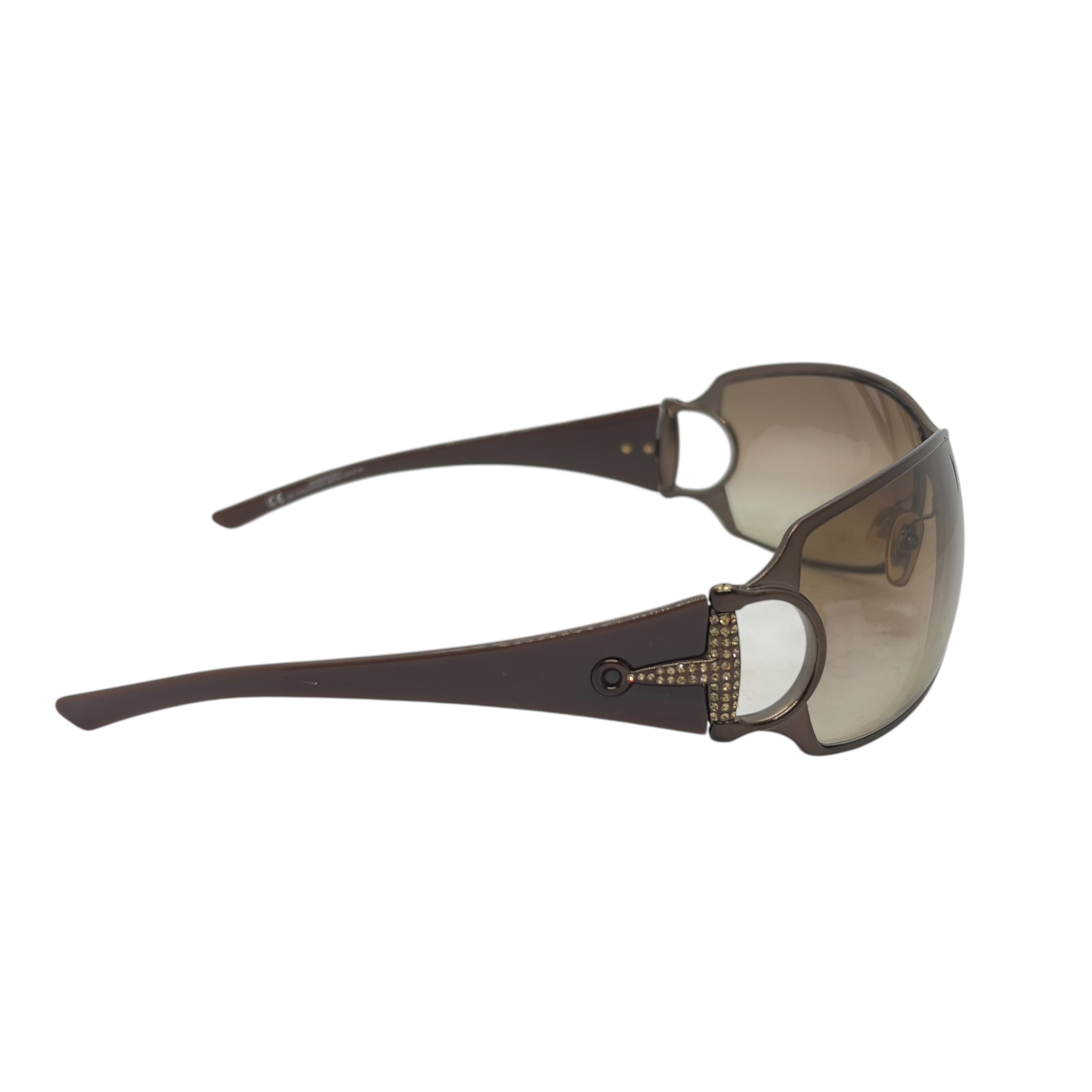 Gucci Rhinestone Horsebit Shield Sunglasses