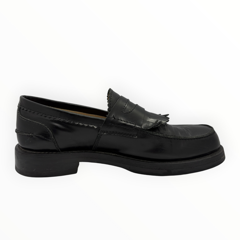 Our Legacy Black Leather Fringe Loafers