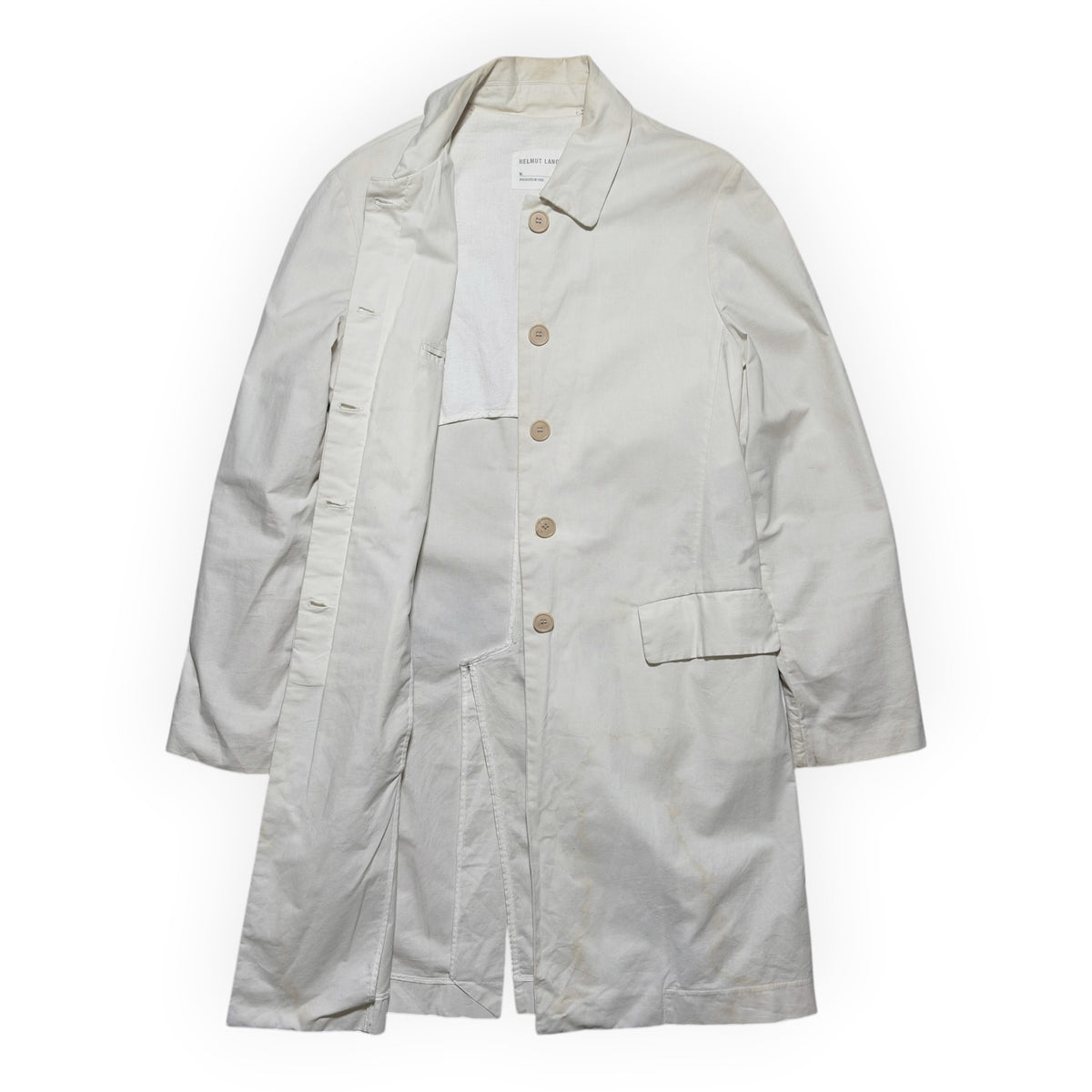 Helmut Lang 1998 Coated Canvas Trench Coat