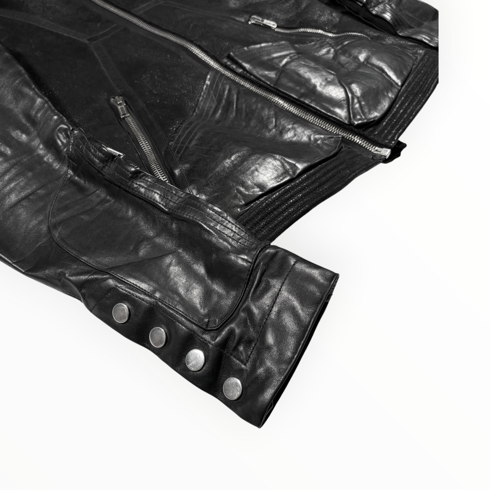 Rick Owens FW12 "Mountain" Leather & Shearling Collar Jacket