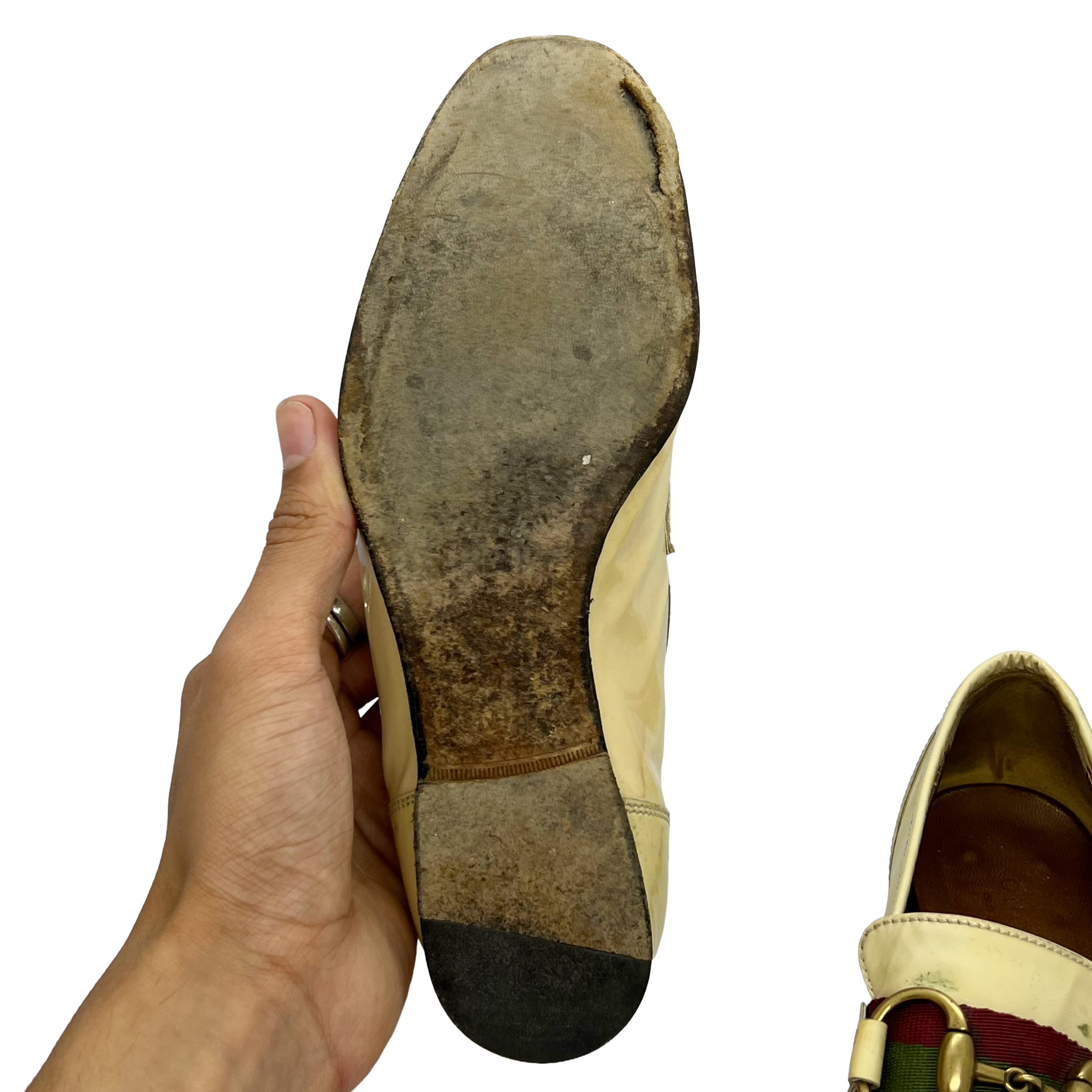 Gucci Horsebit White Loafers