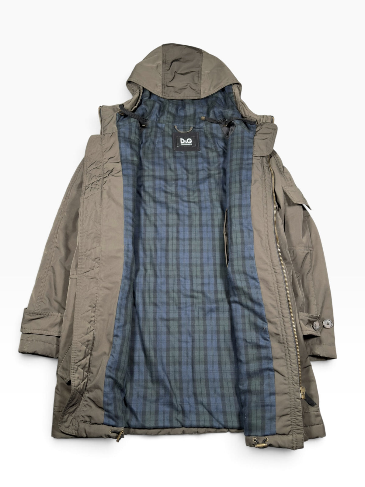 Dolce & Gabbana Khaki Utility Hooded Parka