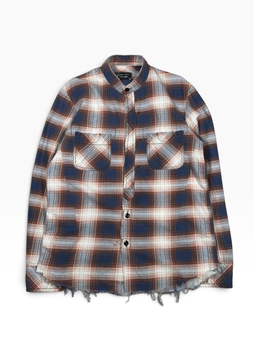 Number (N)ine AW08 Plaid Distressed Flannel Shirt