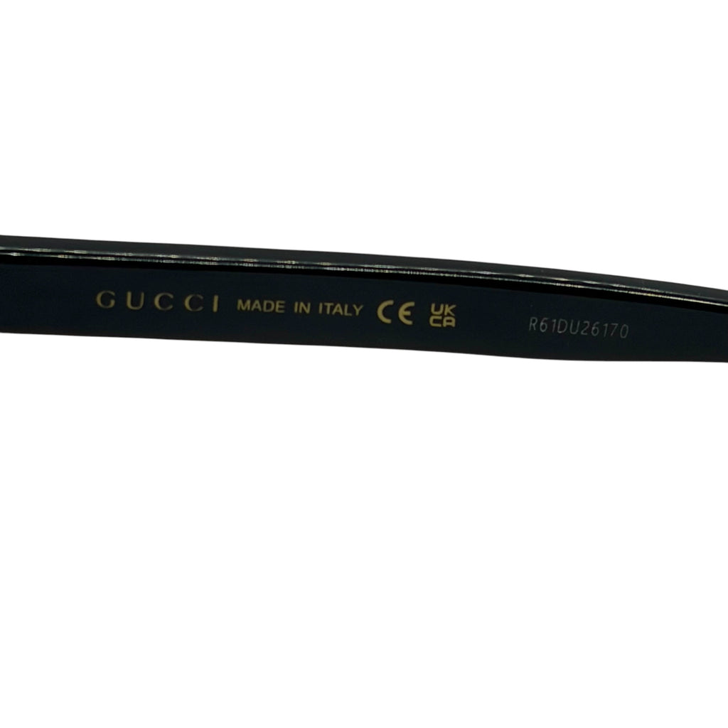 Gucci Web Detail Flat-Top Square Sunglasses