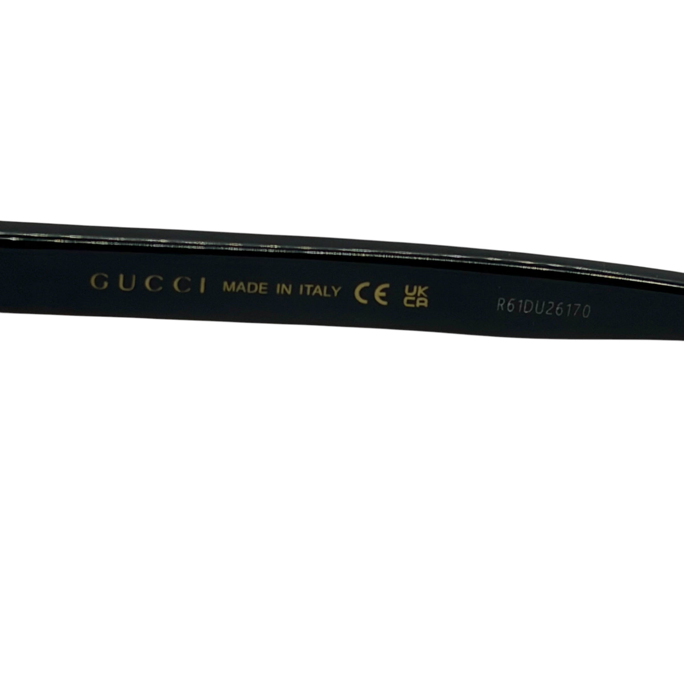 Gucci Web Detail Flat-Top Square Sunglasses