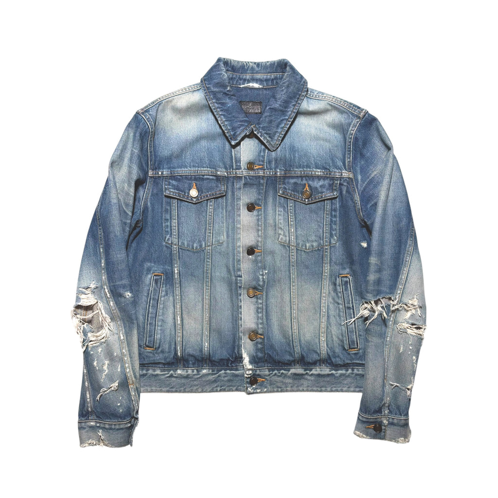 Saint Laurent Paris 2019 "Crash" Heavily Destroyed Denim Jacket