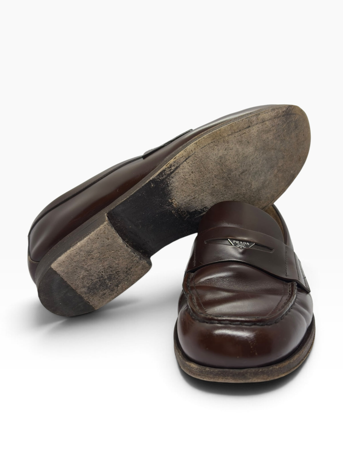 Prada 00s Logo Leather Loafers