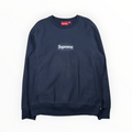 Supreme Navy Box Logo Crewneck