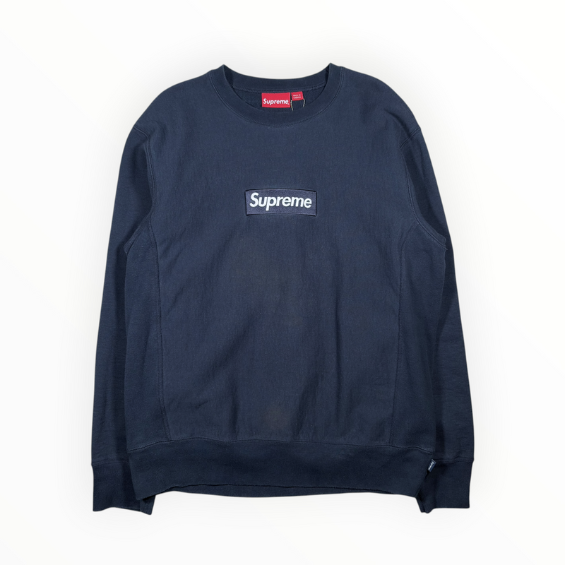 Supreme Navy Box Logo Crewneck