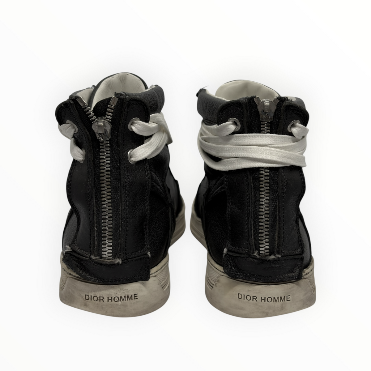 Dior AW07 Rear-Zip Leather Sneakers