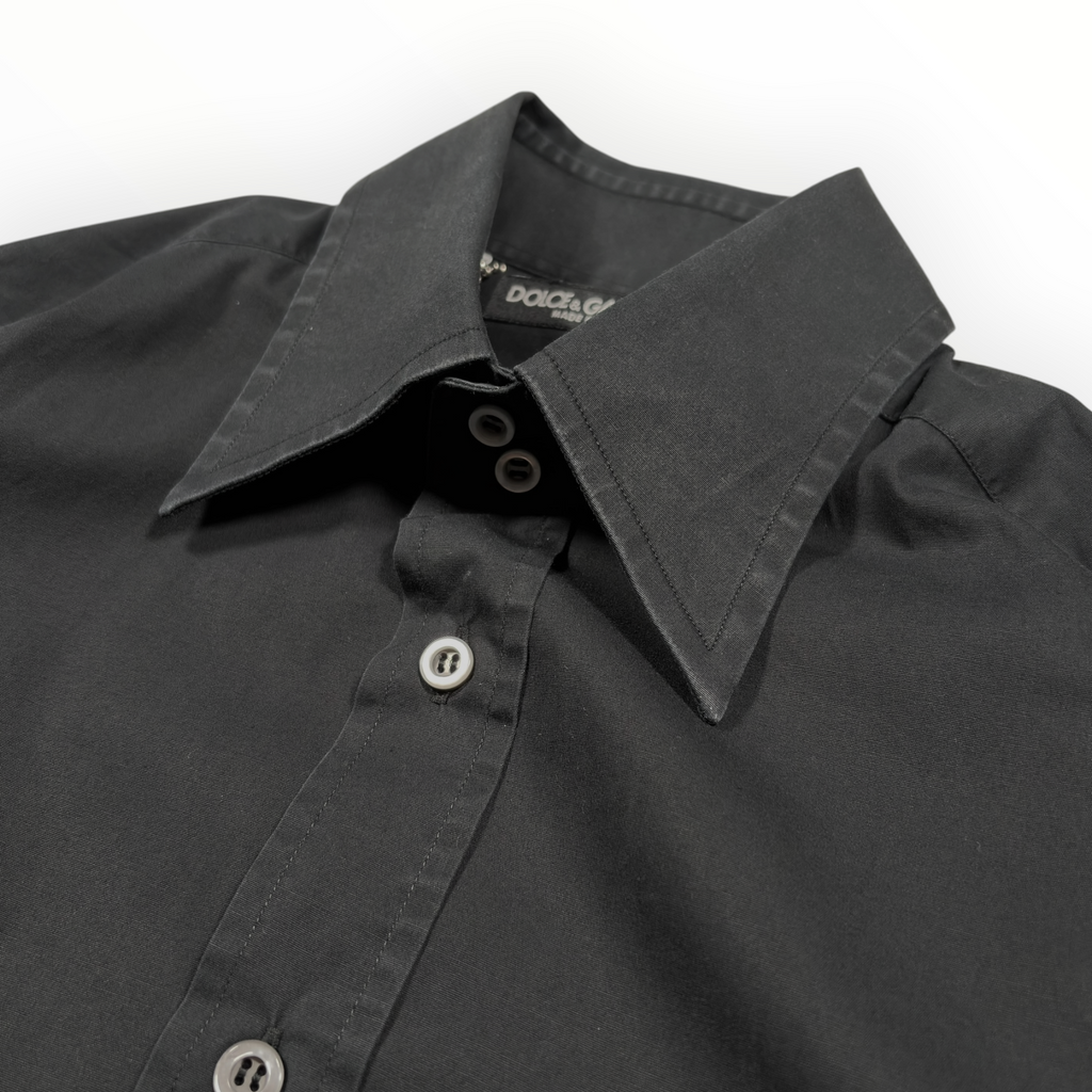 Dolce & Gabbana 2000s Black Cotton Dress Shirt