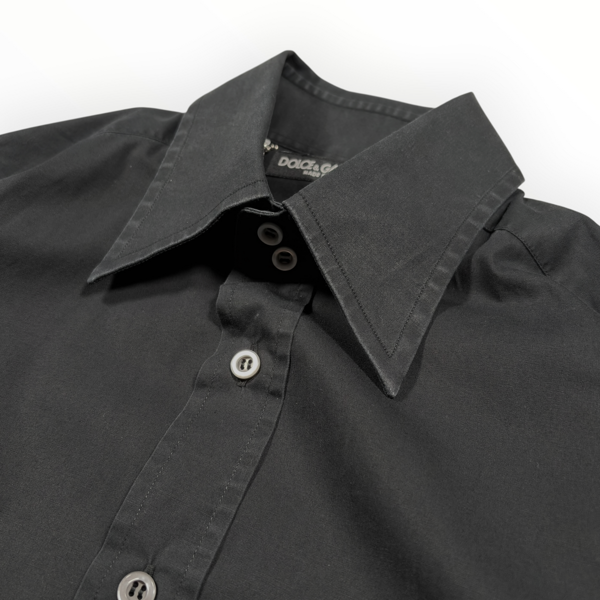 Dolce & Gabbana 2000s Black Cotton Dress Shirt