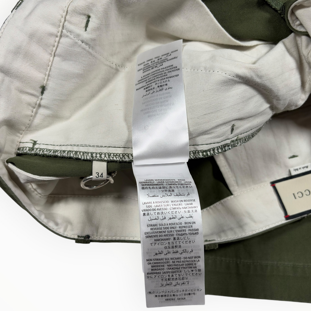 Gucci 2017 Embroidered Insect Chino Pants