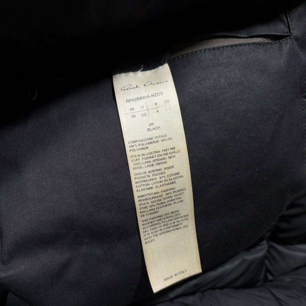 Rick Owens Oversized Hooded Down Liner Coat