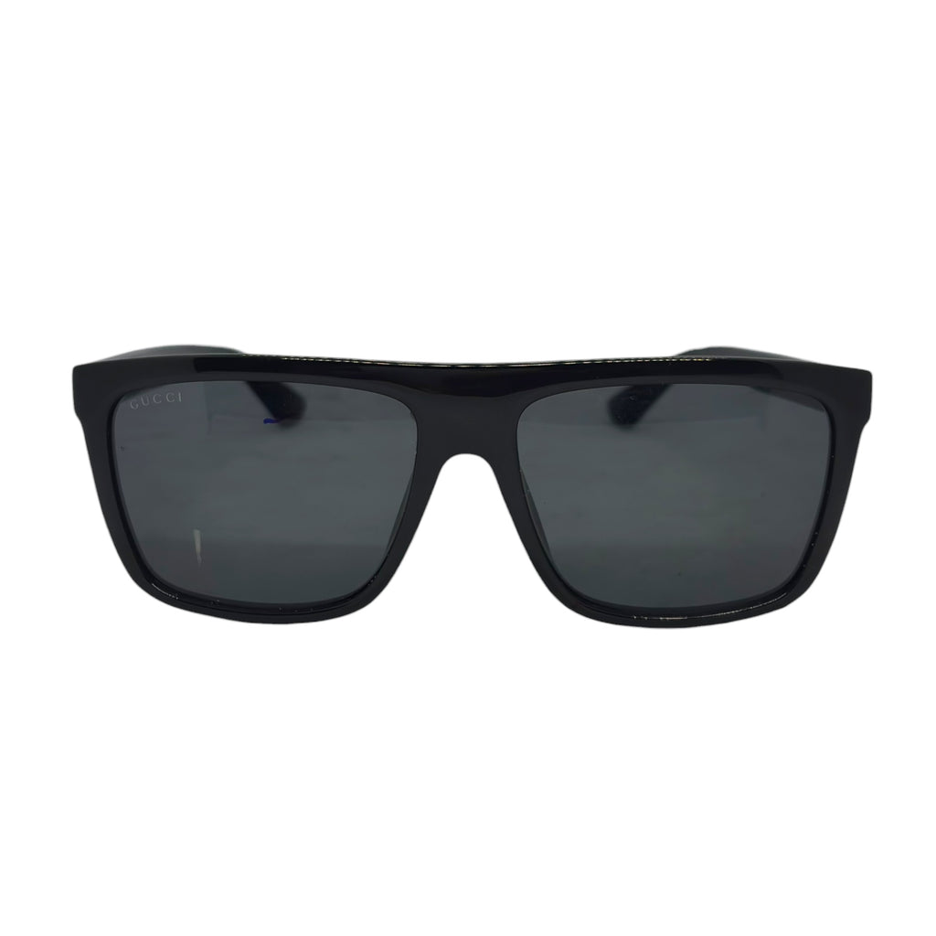 Gucci Web Detail Flat-Top Square Sunglasses