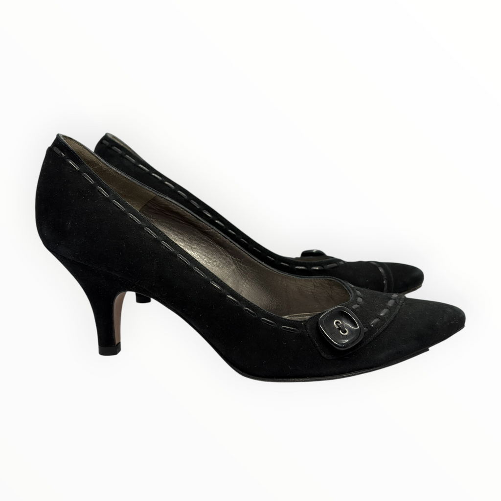 Balenciaga Suede Buckle Pumps