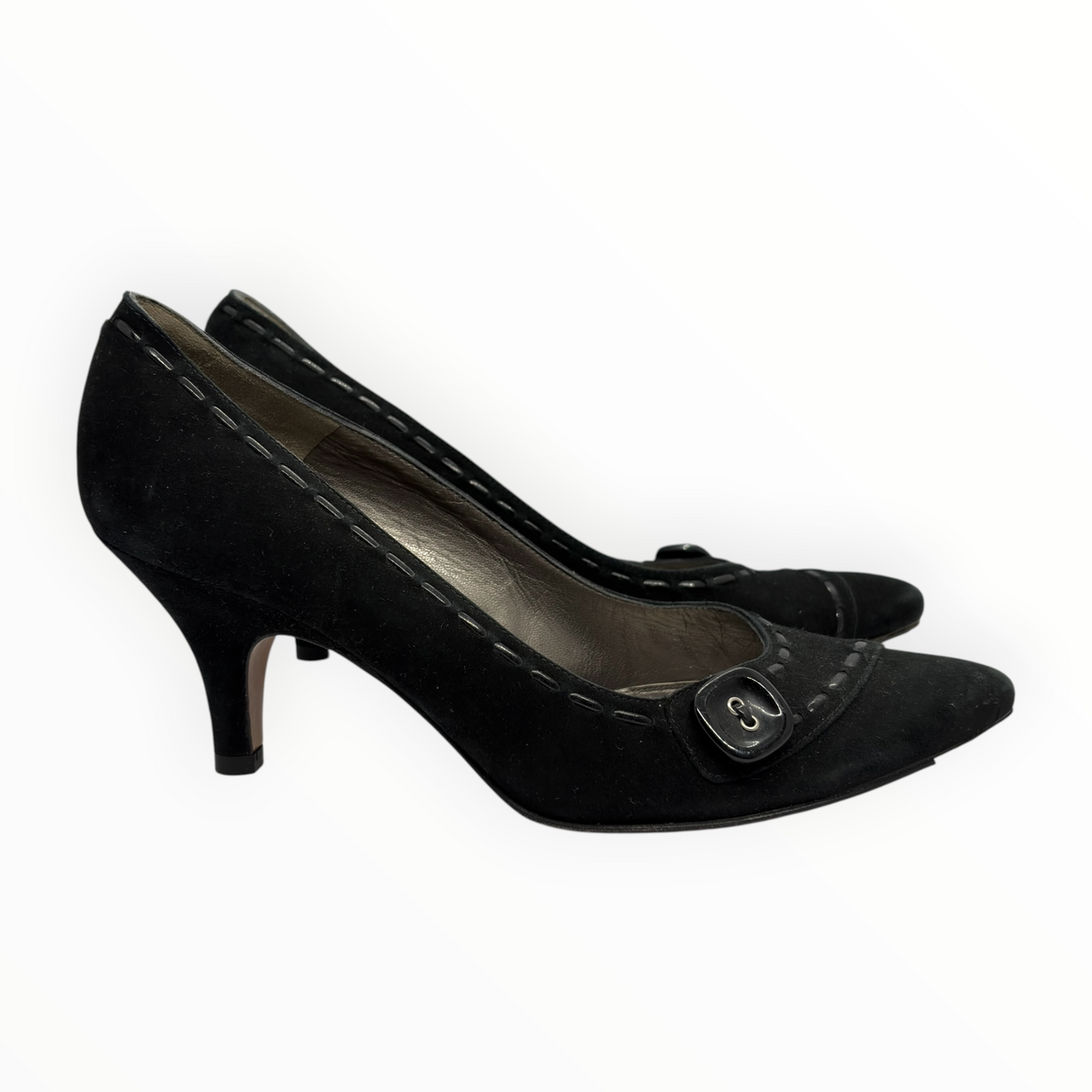 Balenciaga Suede Buckle Pumps