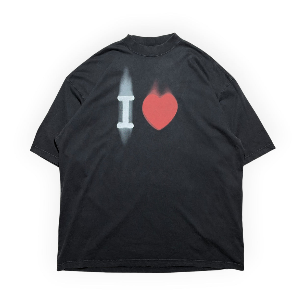 Balenciaga "I♥️" Spray-Effect Oversized T-Shirt