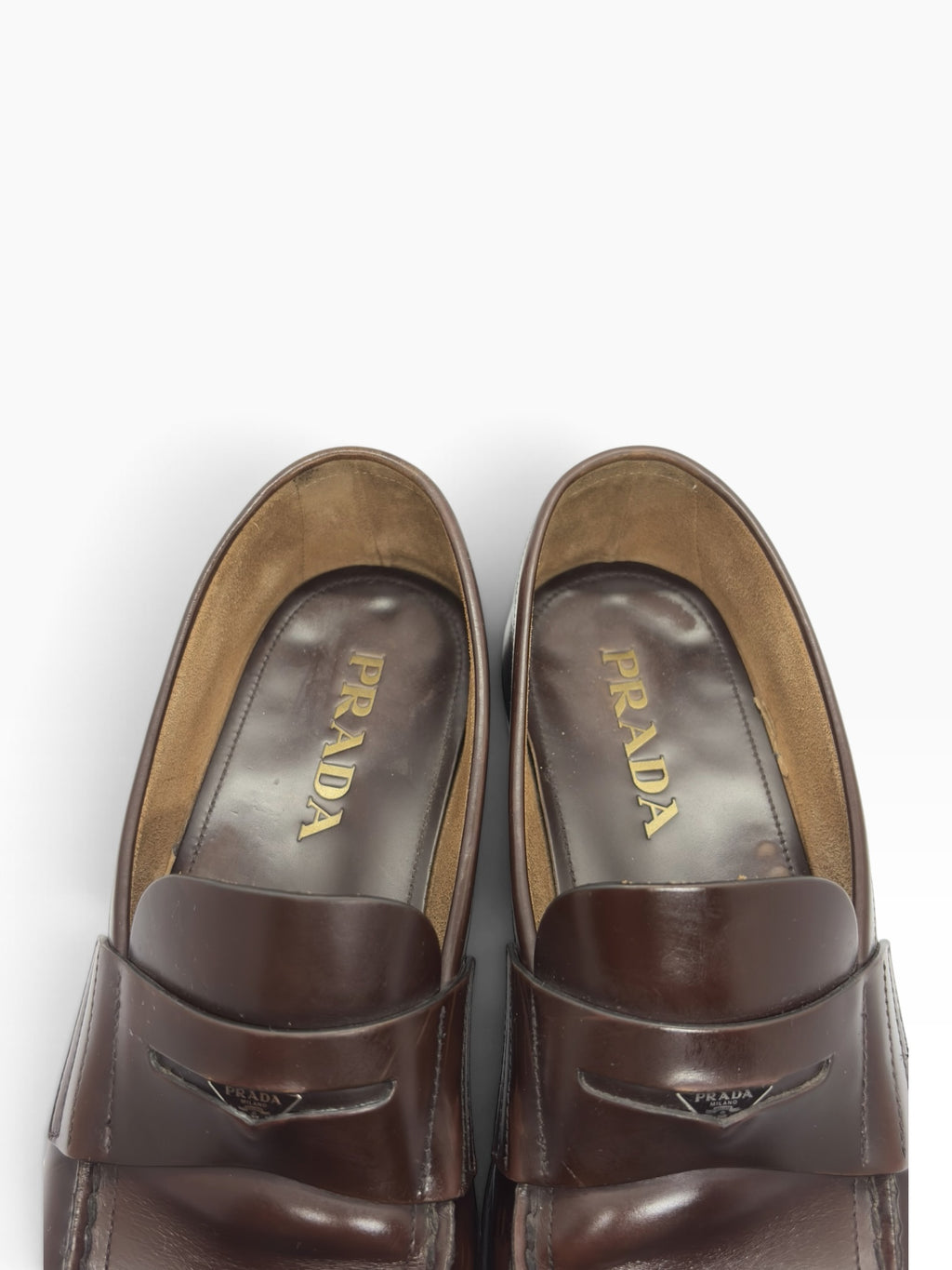 Prada 00s Logo Leather Loafers
