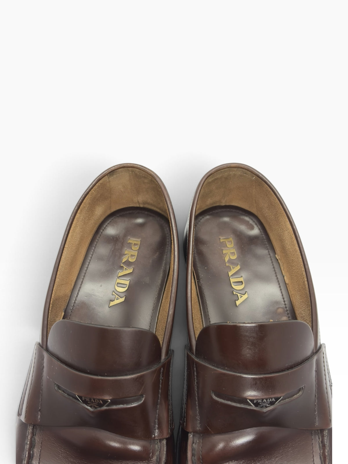 Prada 00s Logo Leather Loafers