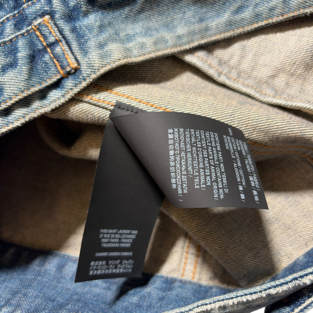 Saint Laurent Paris 2019 "Crash" Heavily Destroyed Denim Jacket