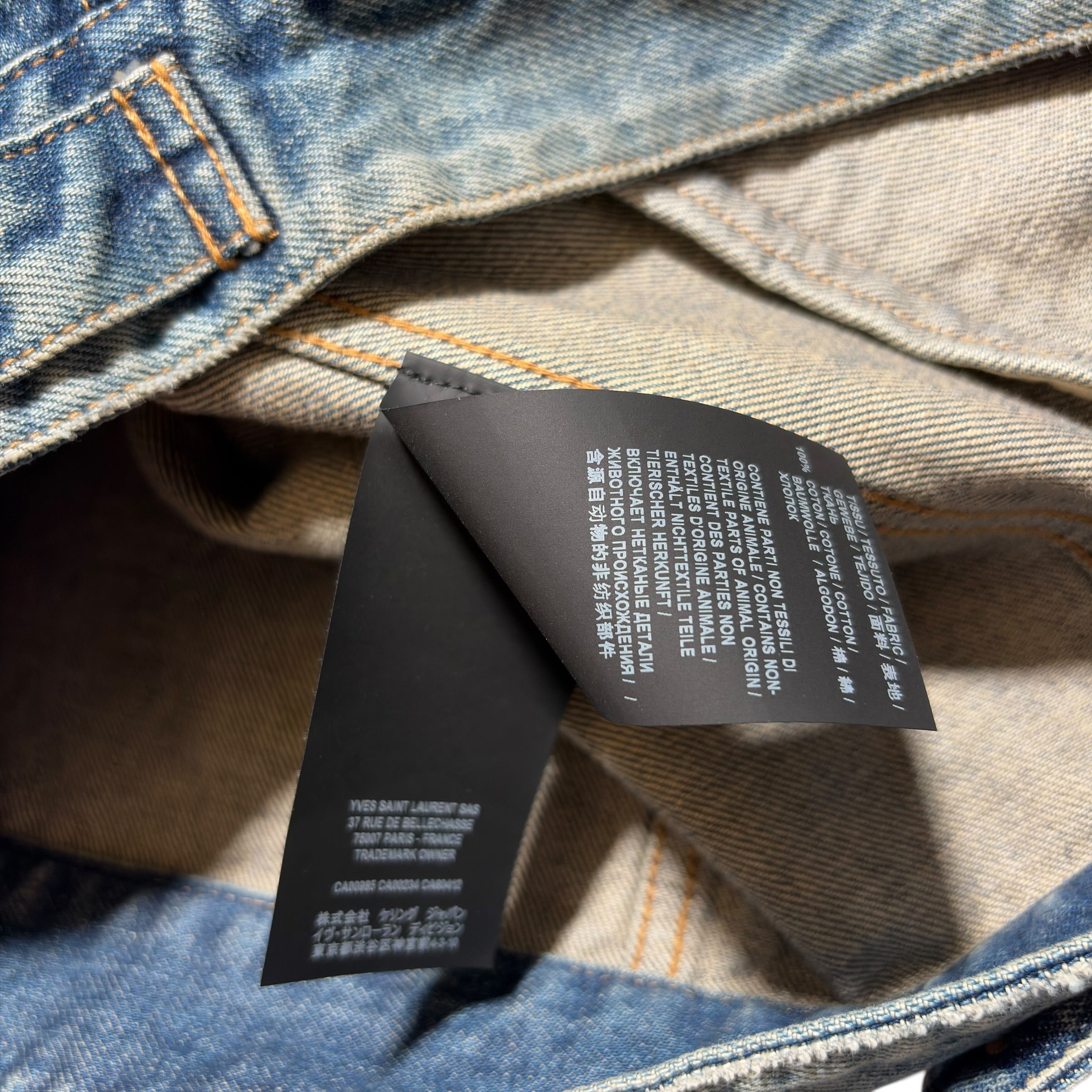 Saint Laurent Paris 2019 "Crash" Heavily Destroyed Denim Jacket