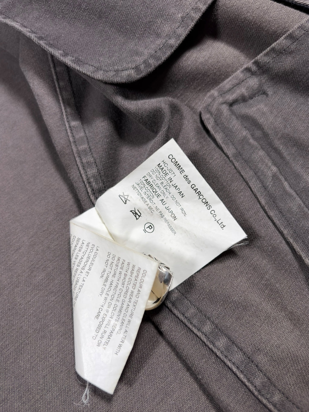 Comme des Garçons Homme AD01  Cotton Canvas Jacket