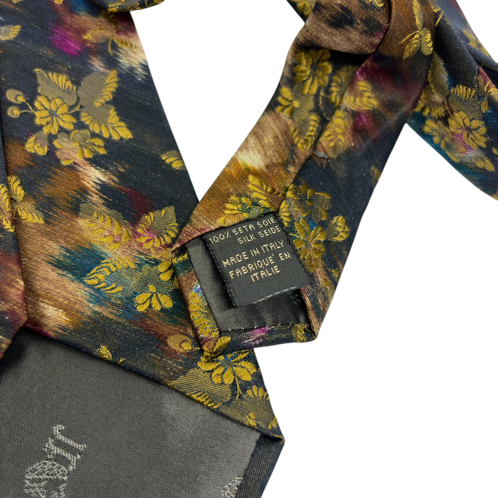 Jean Paul Gaultier Vintage Abstract Floral Silk Tie
