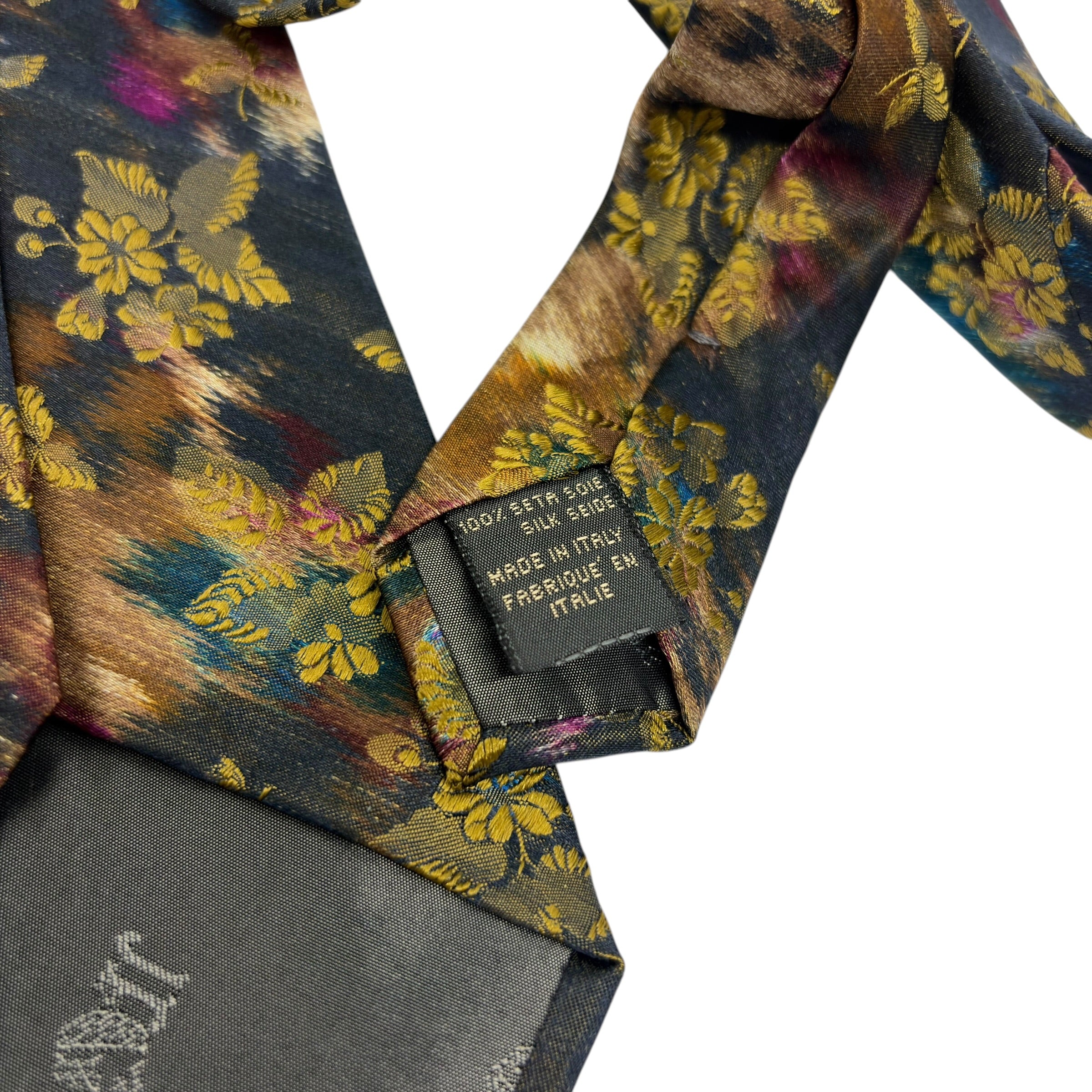 Jean Paul Gaultier Vintage Abstract Floral Silk Tie