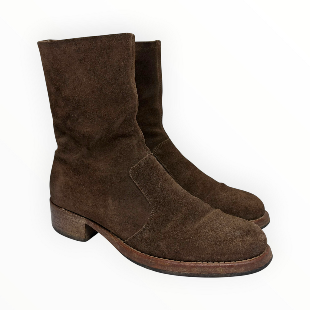 Maison Margiela Dark Brown Suede  Campus Boots
