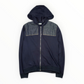 Dior 2015 Denim Yoke Bee-Embroidered Zip Hoodie