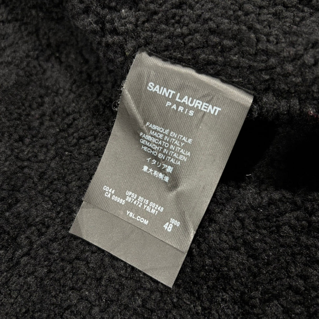 Saint Laurent Paris FW15 Shearling-Lined Leather Flight Jacket