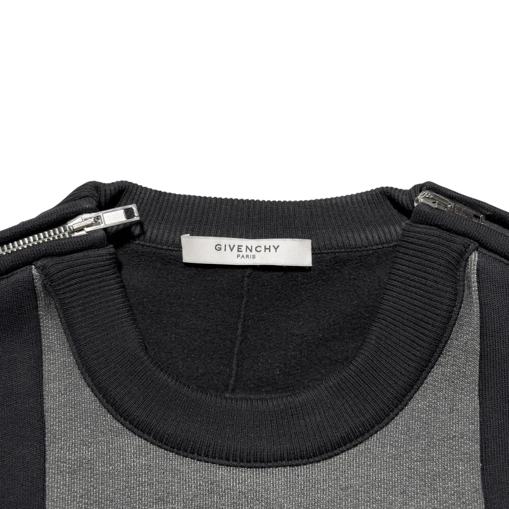 Givenchy by Riccardo Tisci "American Dream" Madonna Patchwork Zip-Shoulder Sweatshirt