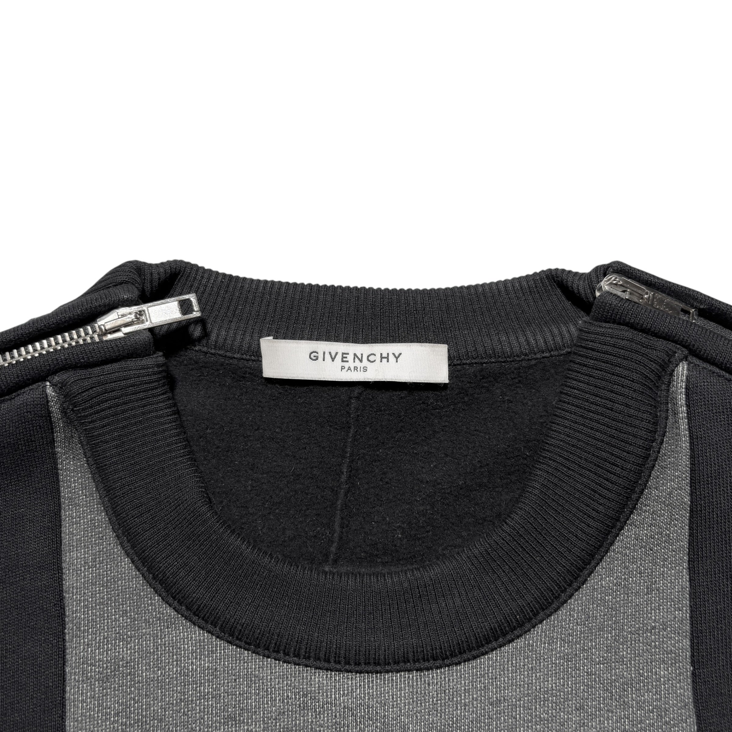 Givenchy by Riccardo Tisci "American Dream" Madonna Patchwork Zip-Shoulder Sweatshirt