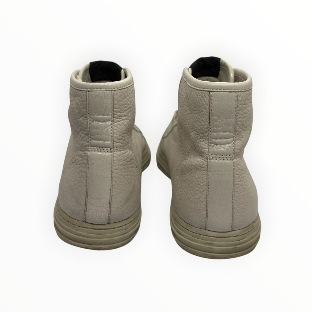 Gucci Off-White Pebbled Leather High-Top Sneakers
