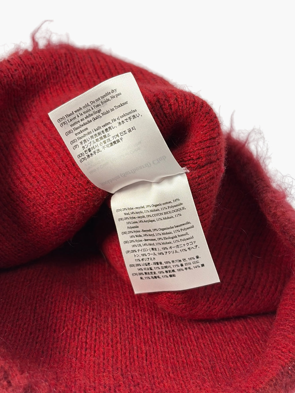 Stockholm (Surfboard) Club Red Striped Mohair-Blend Beanie