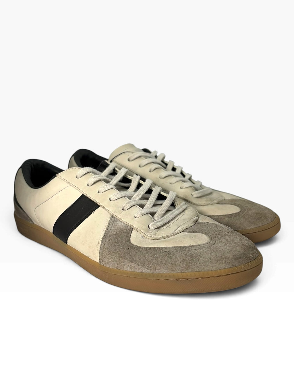 Dior Homme Off-White & Black Leather B01 Low-Top Sneakers