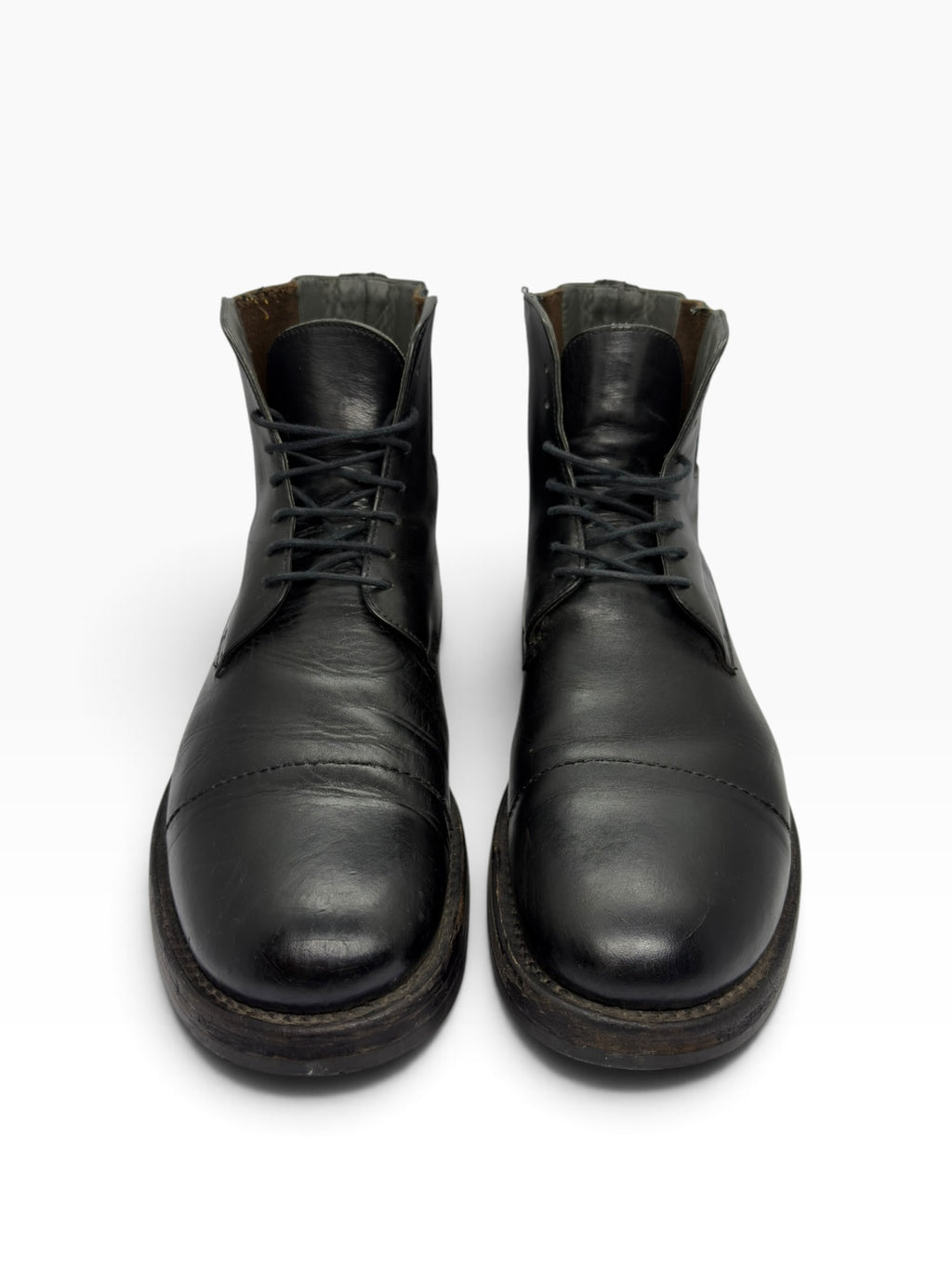 Miu Miu 00s Leather Cap-Toe Boots