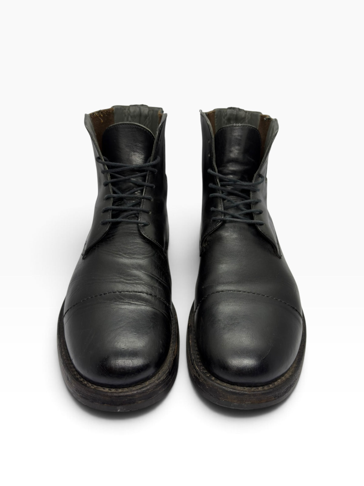 Miu Miu 00s Leather Cap-Toe Boots
