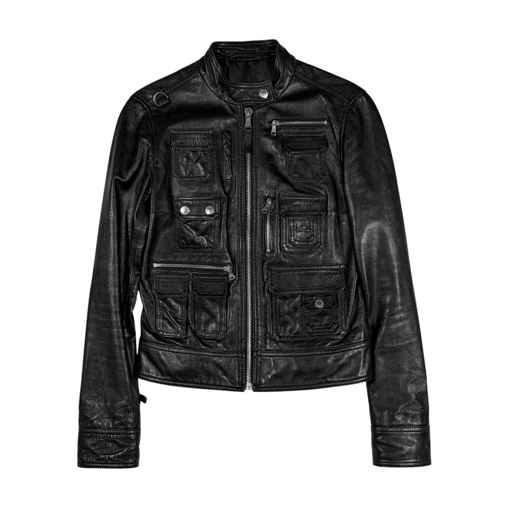 Dolce & Gabbana 00s Multi-Pocket Lambskin Leather Jacket