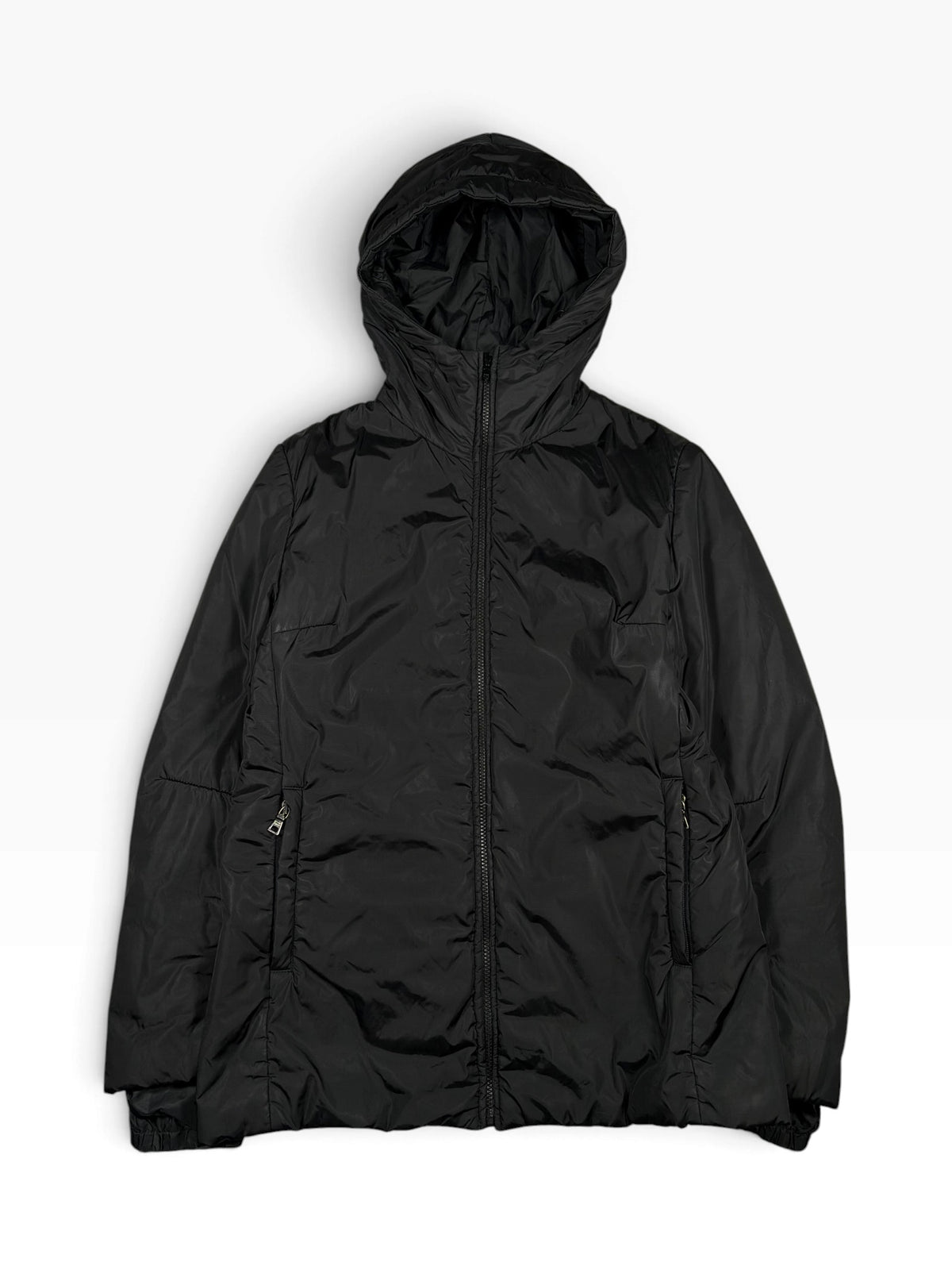 Prada Black Padded Hooded Nylon Jacket
