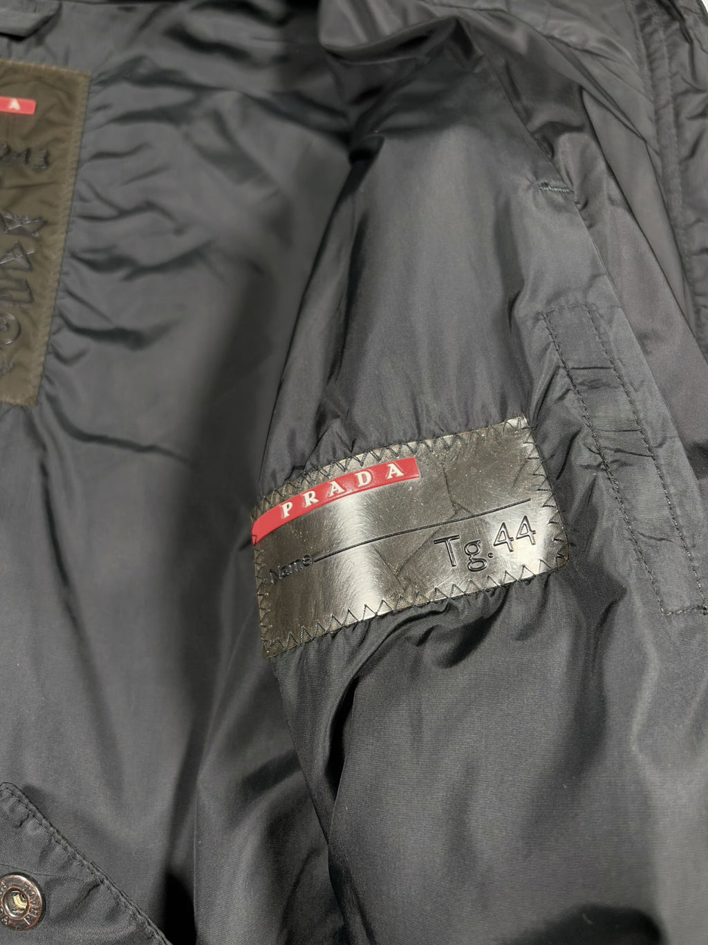 Prada Black Padded Hooded Nylon Jacket