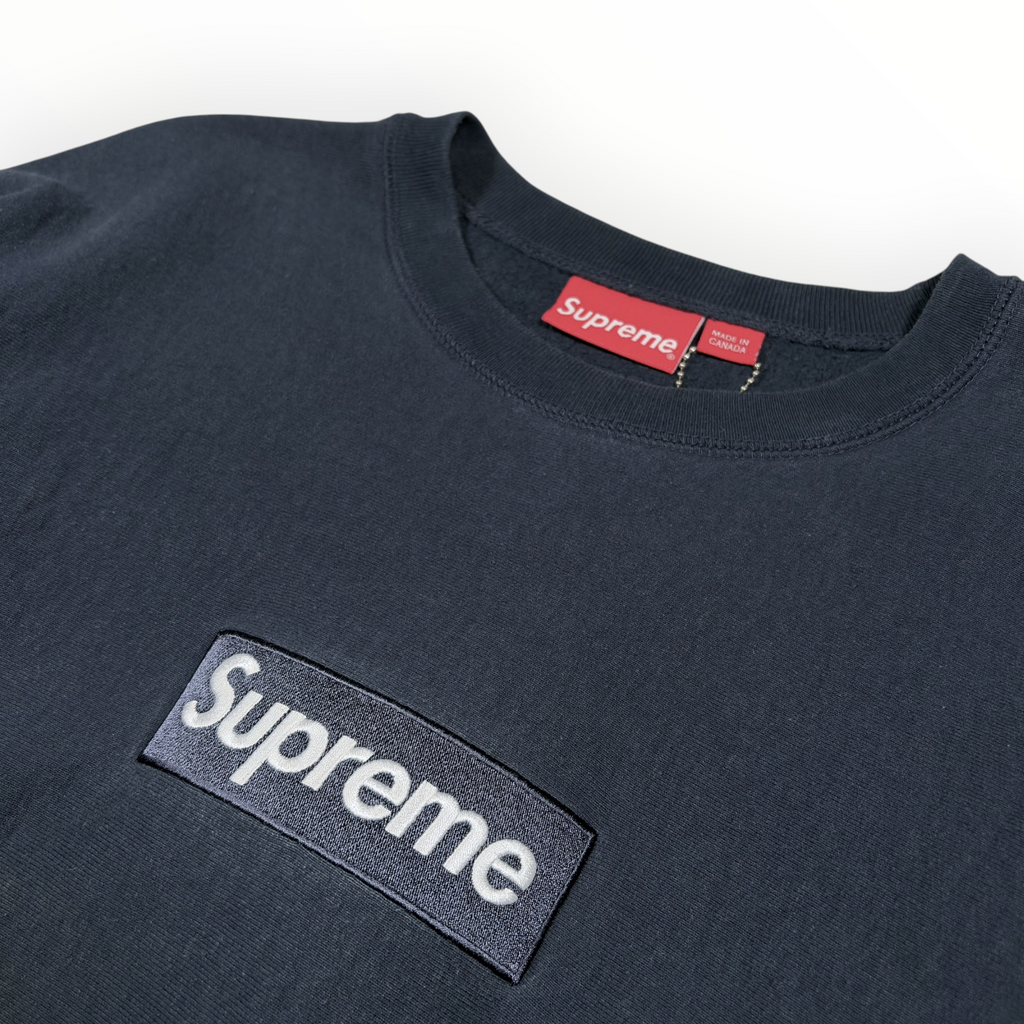 Supreme Navy Box Logo Crewneck