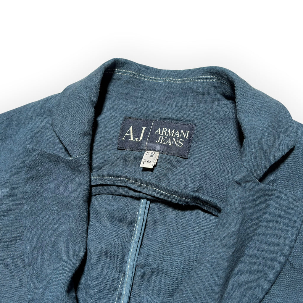 Armani Jeans Linen-Blend Single-Breasted Blazer