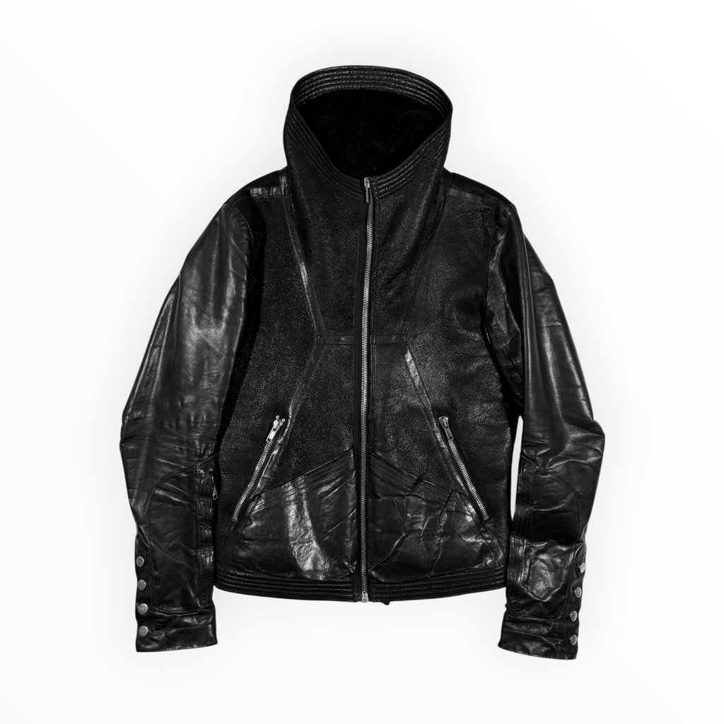 Rick Owens FW12 "Mountain" Leather & Shearling Collar Jacket