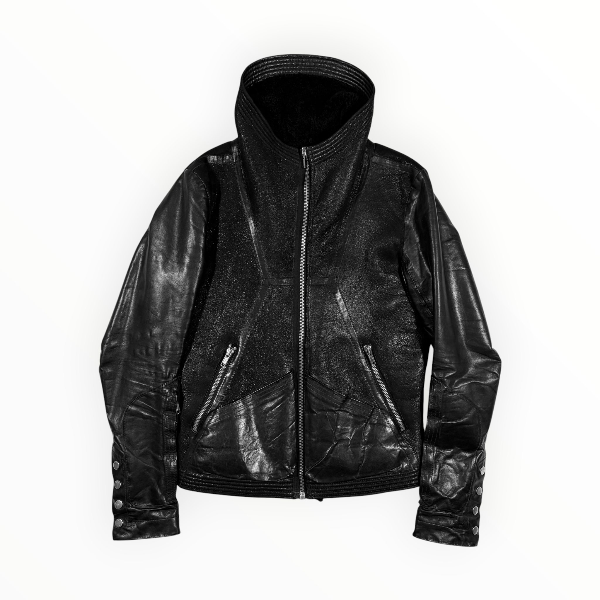 Rick Owens FW12 "Mountain" Leather & Shearling Collar Jacket