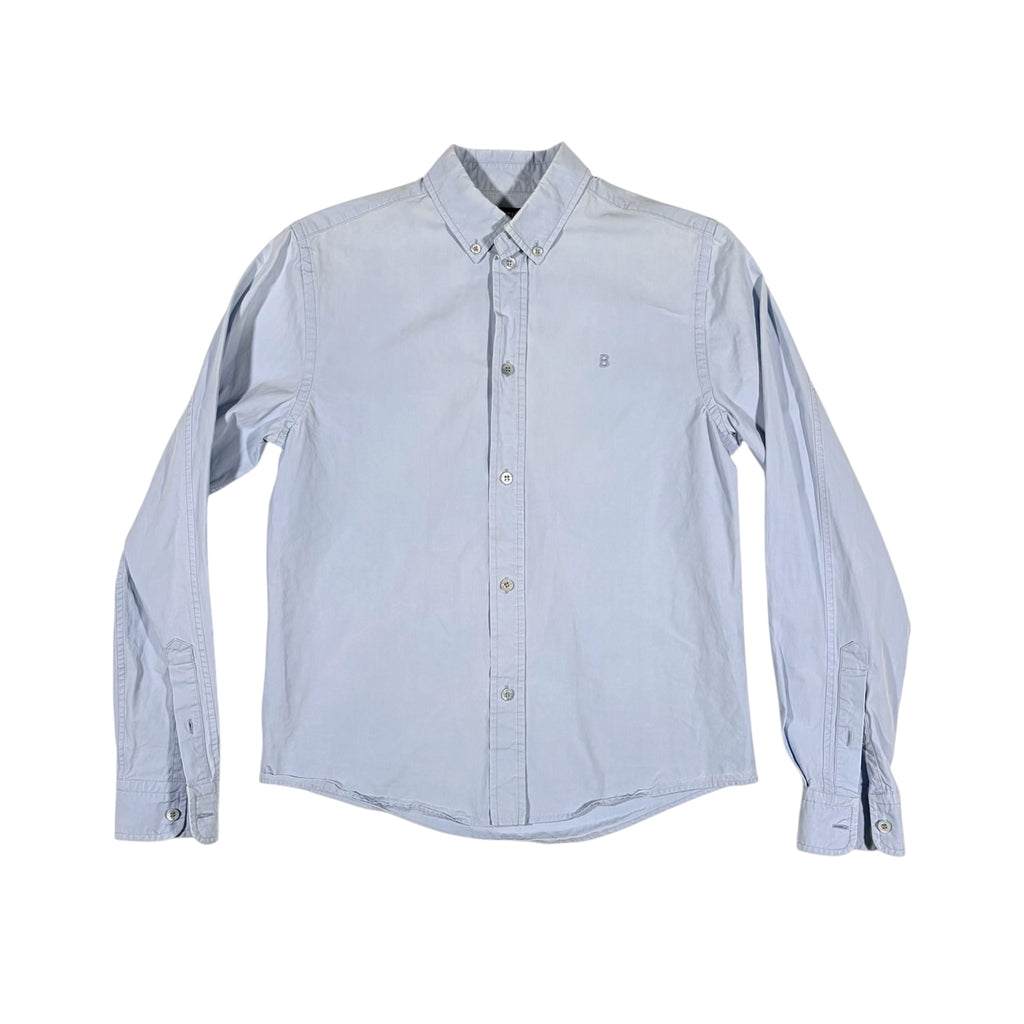 Balenciaga SS19 Embroidered B Logo Button-Down Shirt